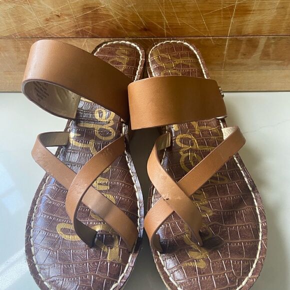 Sam Edelman Rayna Leather Slip On Platform Sandals, Saddle, Size 9.5 - Picture 3 of 12